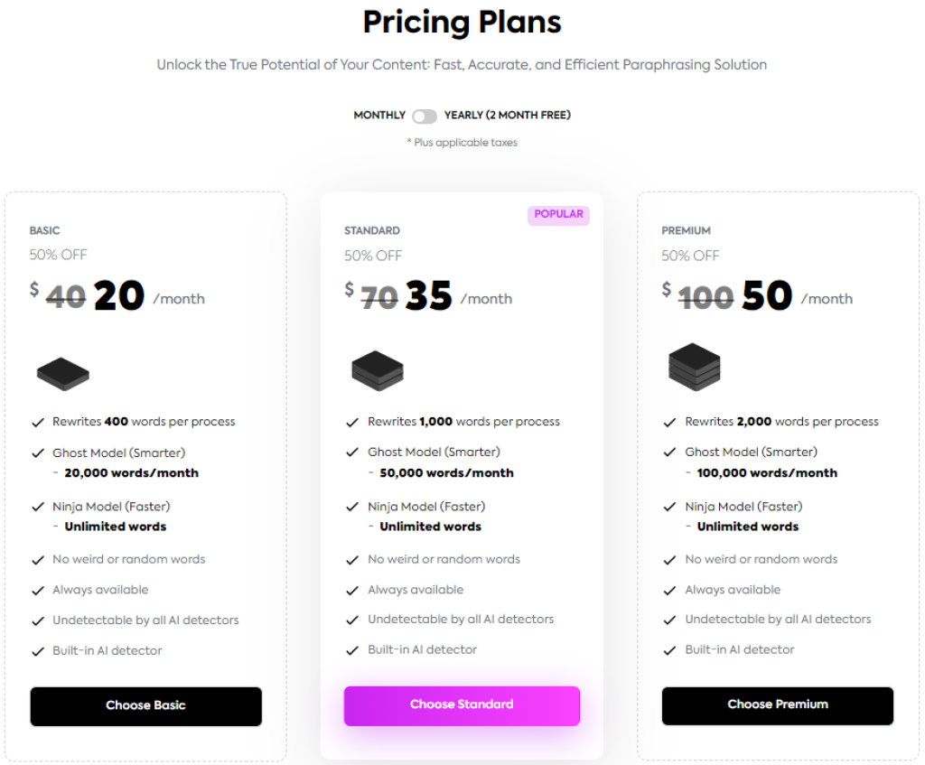 StealthWriter - Pricing