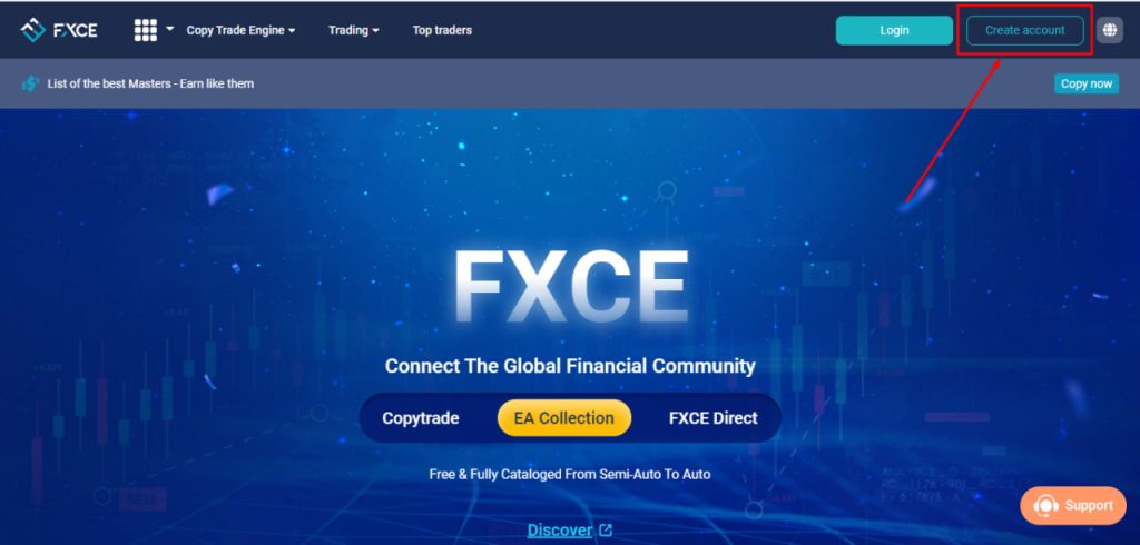 How To Create An FXCE Account - Homepage
