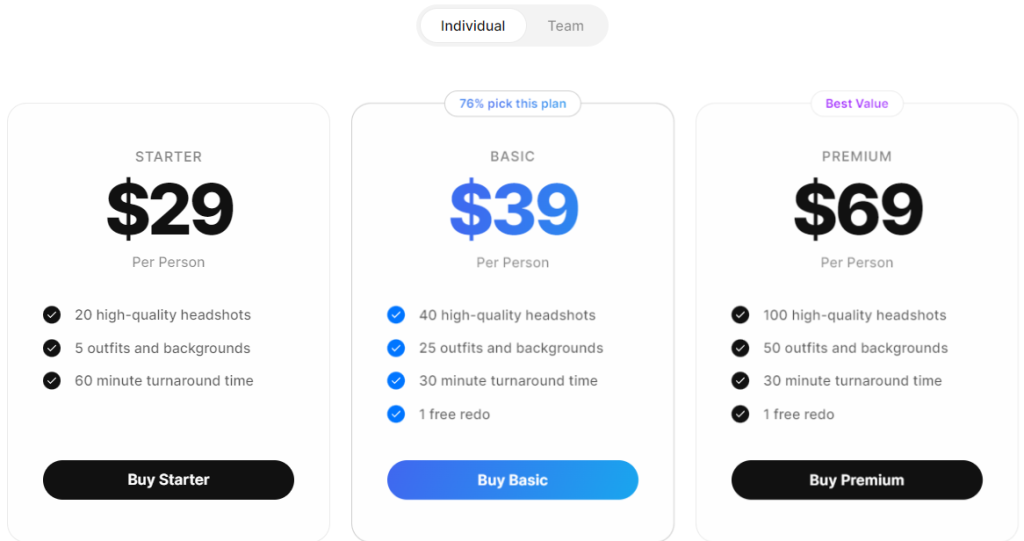 AI Headshot Generator - Argon Pricing