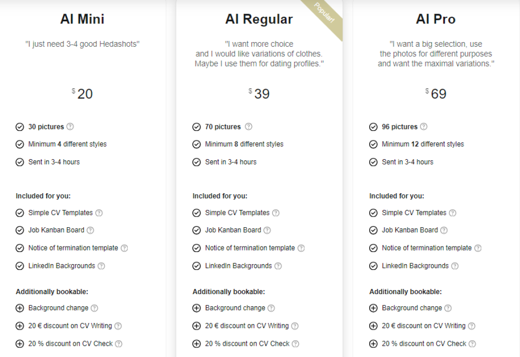 Profile Bakery - Pricing