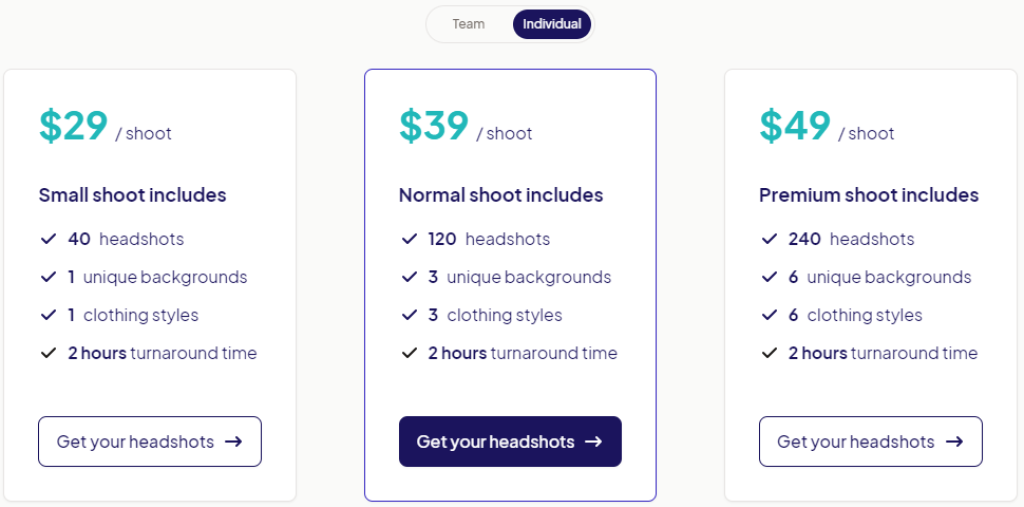 HeadshotPro - Pricing
